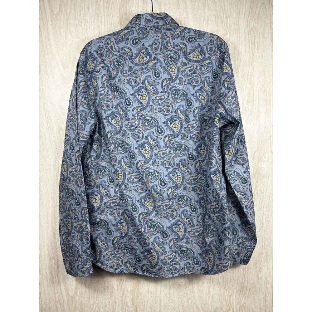 Pretty Green Paisley Shirt L Floral Slim Fit Mod Retro Britpop - Picture 3 of 11